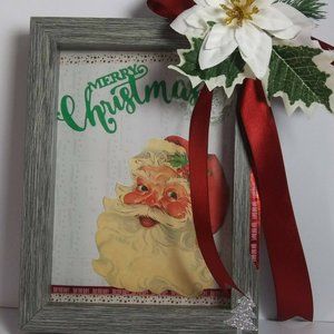 Santa Claus Christmas Shadow Box OOAK 5" x 7"